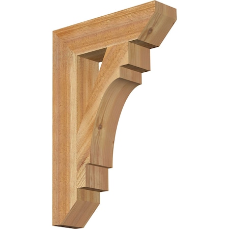 Ekena Millwork Merced Slat Rough Sawn Bracket, Western Red Cedar, 4"W x 16"D x 24"H BKT04X16X24MRC06RWR